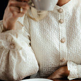 Puffogfjongblusen - Bright White