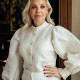 Puffogfjongblusen - Bright White